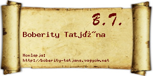 Boberity Tatjána névjegykártya